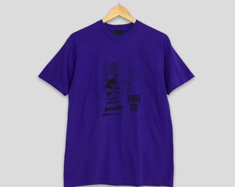 Koszulka damska Anny Sui w kolorze niebieskim z lat 90., rozmiar S, rozmiar S, rozmiar S, rozmiar S, rozmiar S