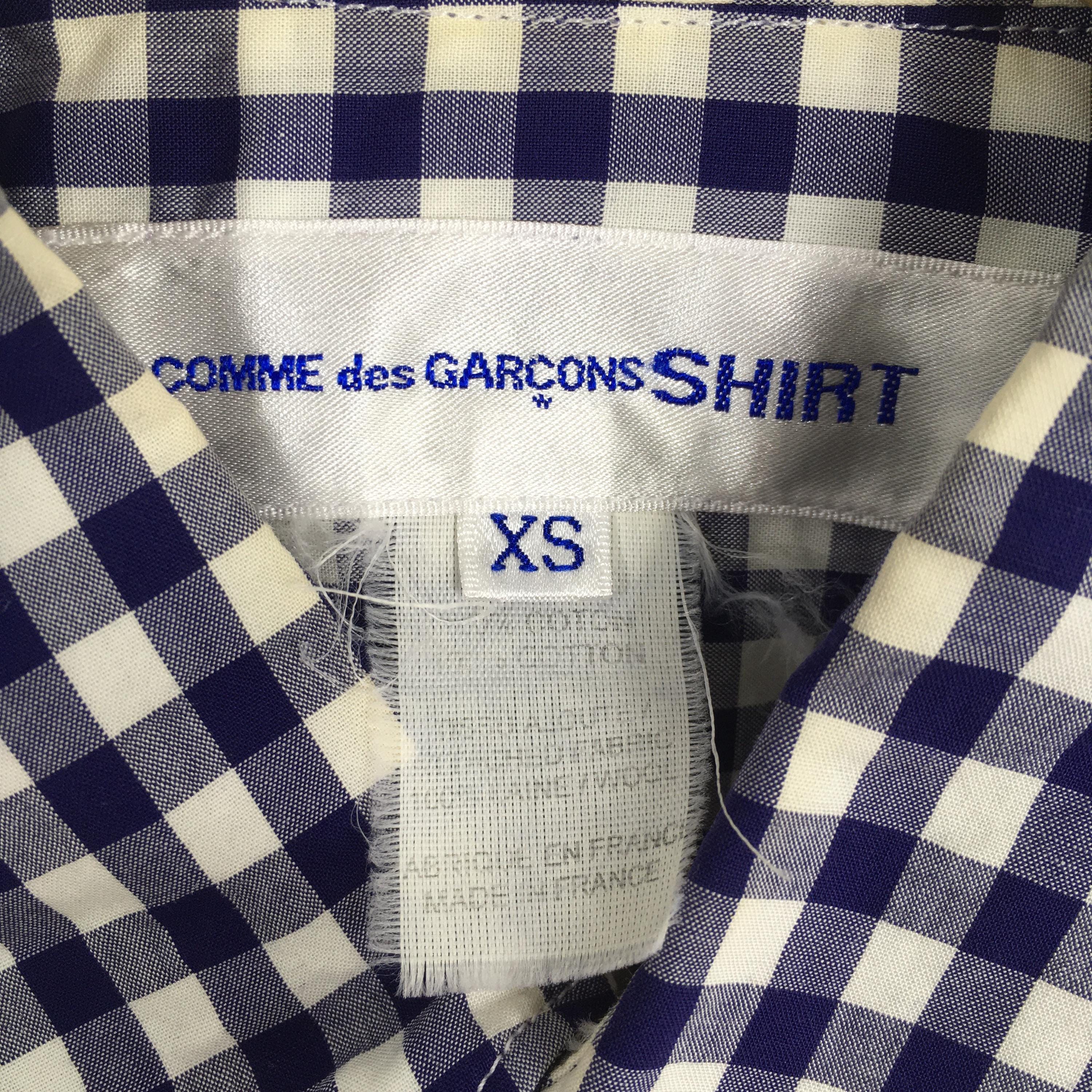 COMME des GARCONS SHIRT 90s シャツ Vintage 90s Comme Des Garcons Shirt Checkered Blue Shirt Xsmall