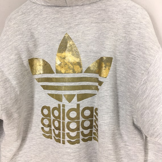 Sweatshirt Sweaters Jacket Sportswear Adidas Adidas Vintage - Etsy Dmc Gray Stripes Medium Run Adidas Size Hoodie Three Bomber 80s Sherpa Trefoil M