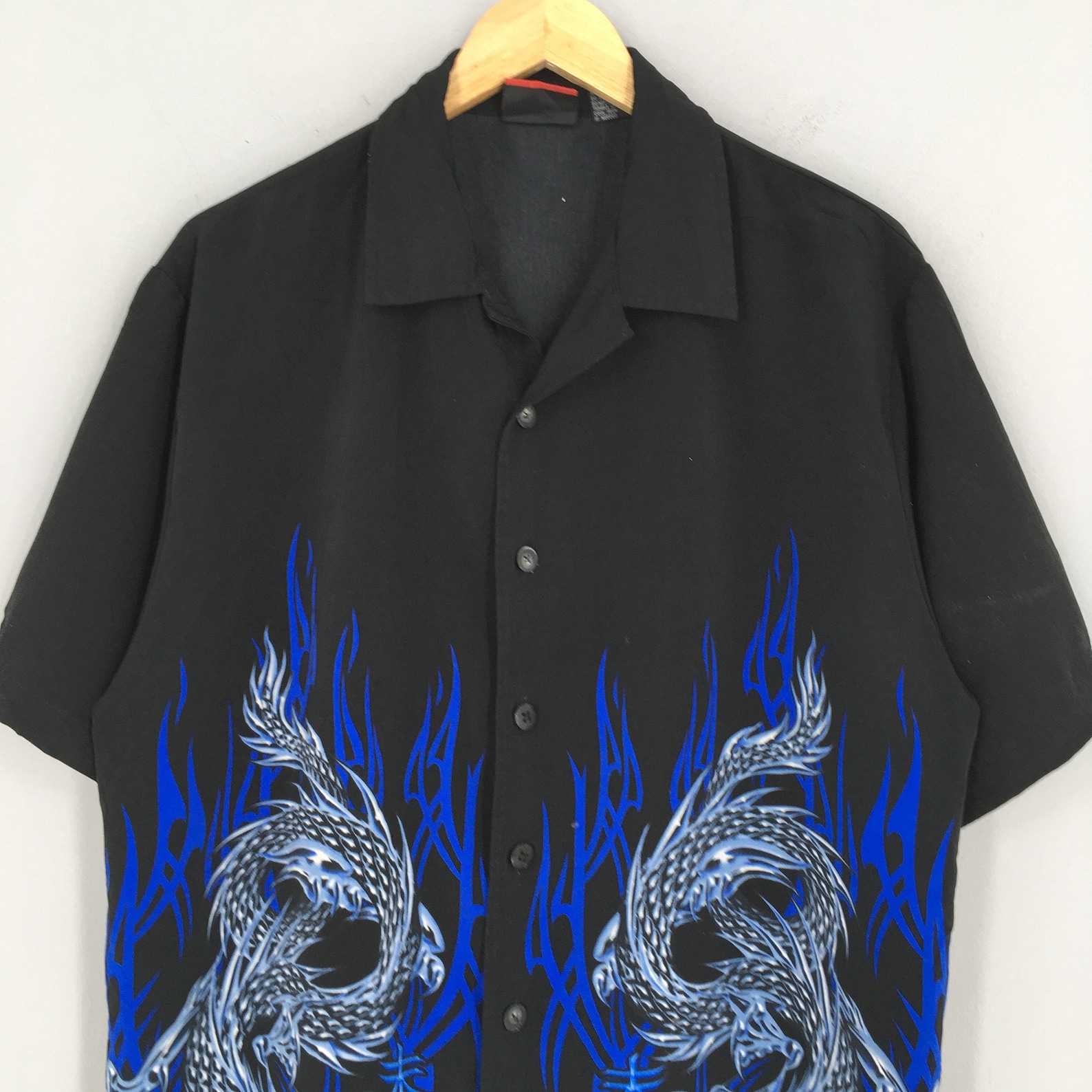 Vintage Hawaiian Dragon Shirt Buttondown Dragon Raijin Etsy