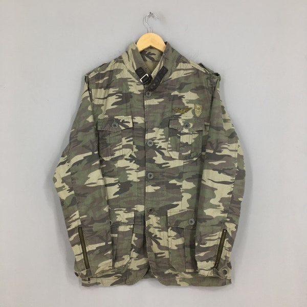 Vintage M-65 Field Jacket Camo Size Large 1980s Us Military Army Camouflage Woodland Pattern Green Parka Army Coat Jacket Size L