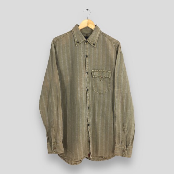 Vintage Levis Jeans Striped Flannel Earth Tone Brown Shirt Large 90 s Levis Stripes Rustic Longsleeve Shirt Levis Linen Oxfords Size L Etsy UK