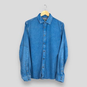 Vintage G Star Raw Italy Indigo Blue Shirt Medium G Star Raw Denim Casual Outfitter Flannel G Star Raw Jeans Faded Button Up Shirt Size M