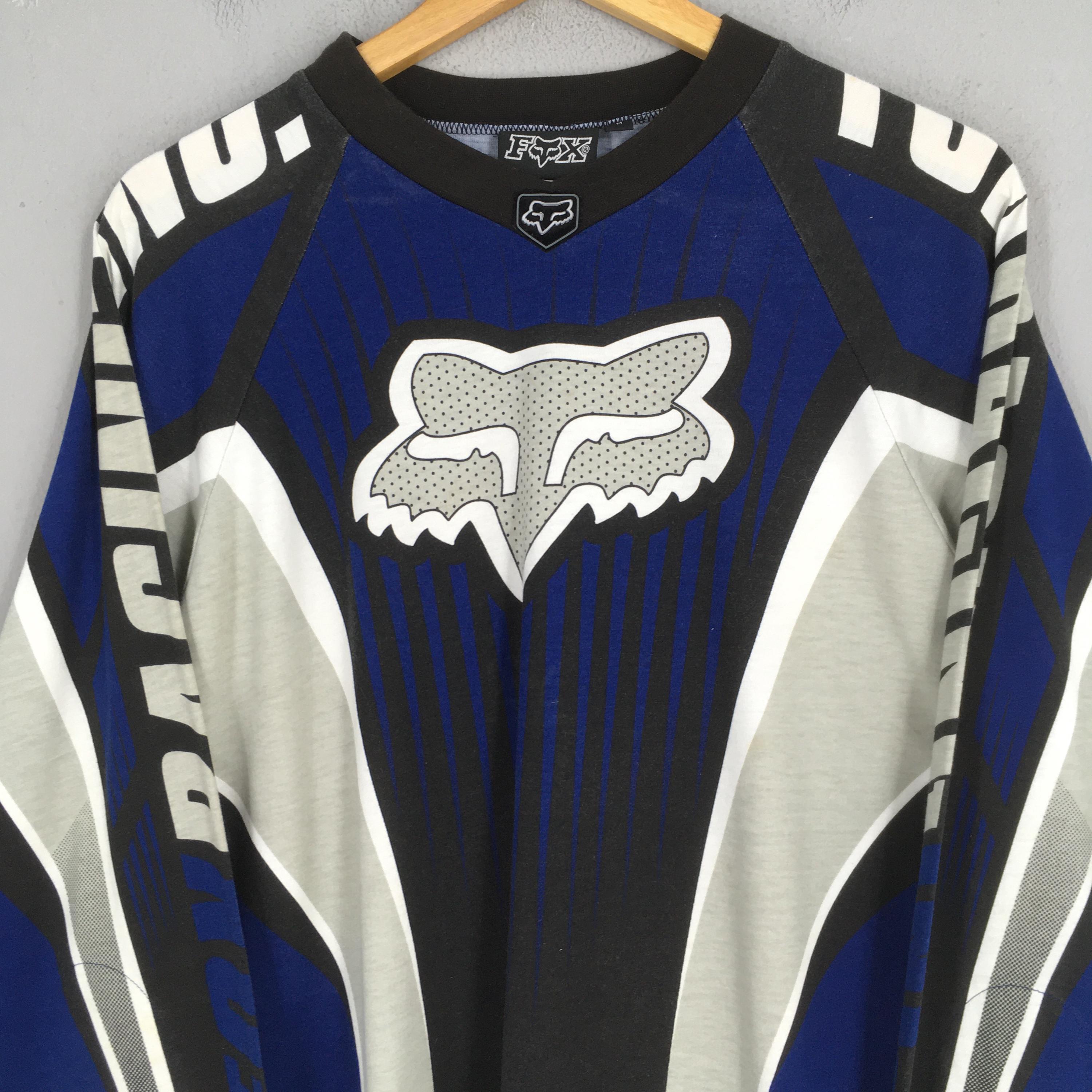 Vintage Fox Racing Team Motocross Blue T Shirt Medium Fox Racing