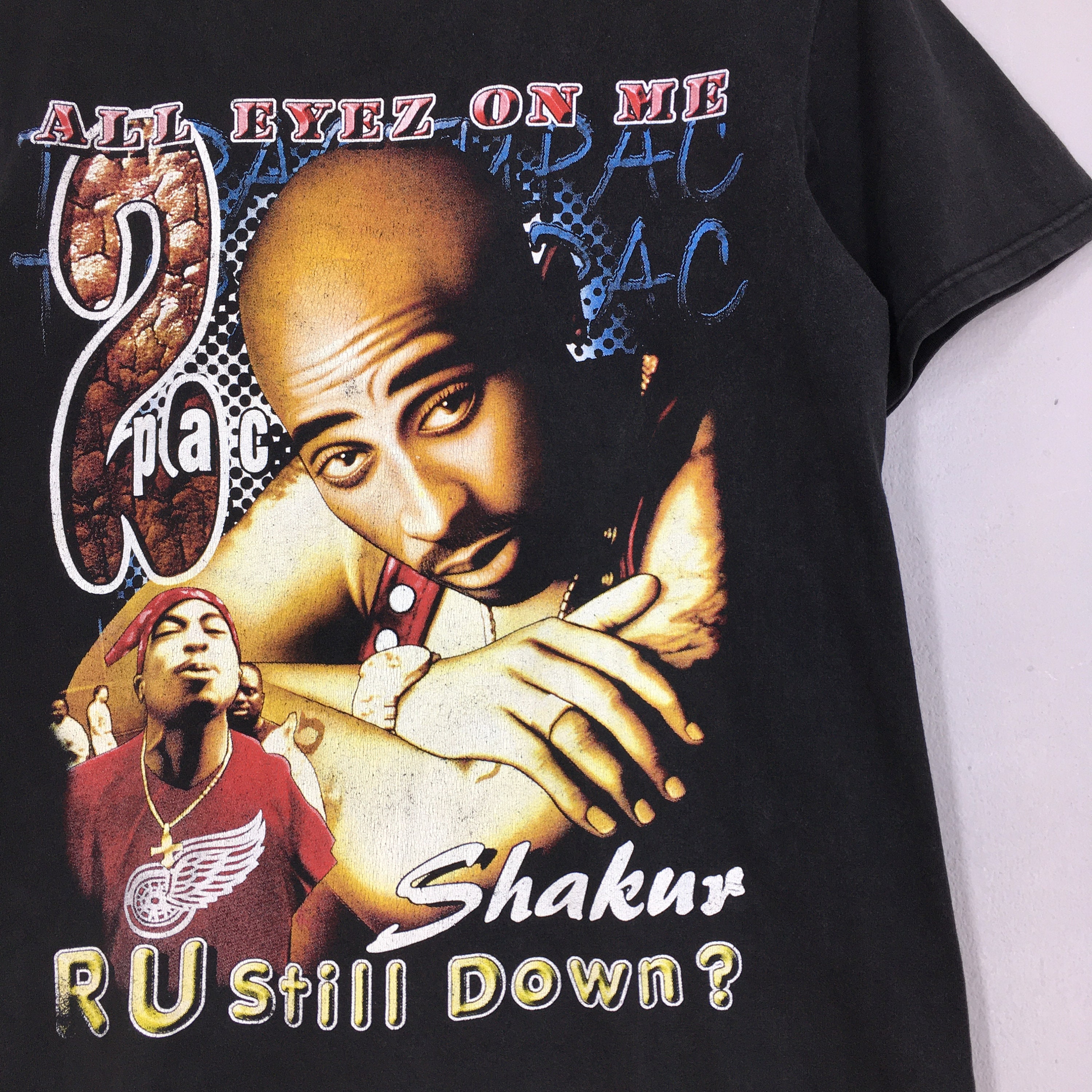 Vintage 90's Tupac Shakur Rapper Makaveli Tees Small 2pac All Eyez