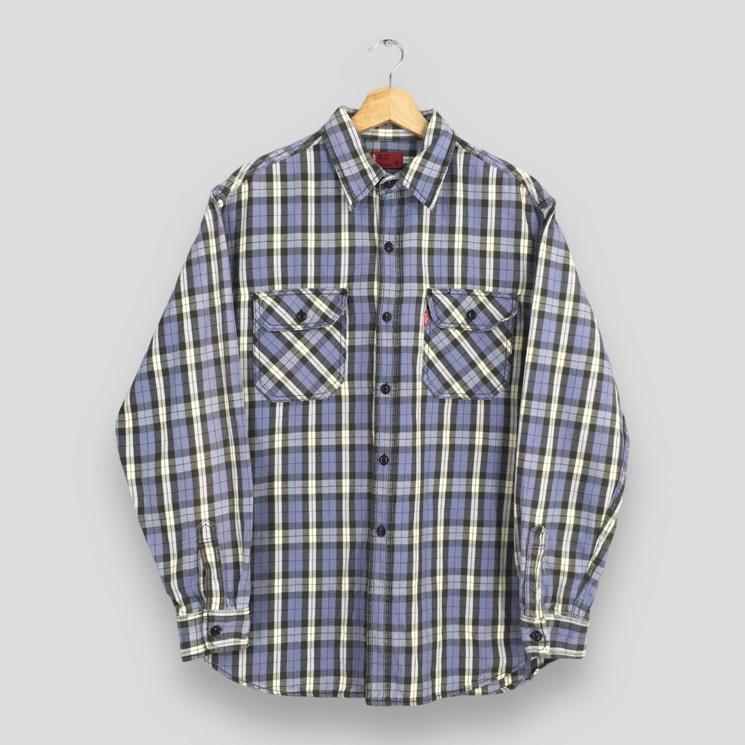 Vintage Y2K Levis Strauss Checkered Shirt Medium Levis Red Tab Checked ...