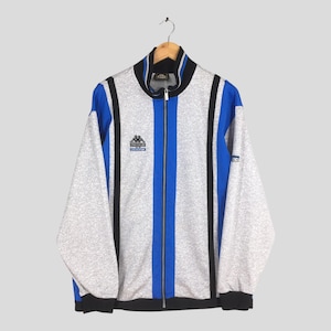 Vintage Kappa Sport Stripes Track Top Jacket XLarge Kappa Italia Perugia Windbreaker Kappa Printed Logo Logo Training Wear Zipper Sweater XL