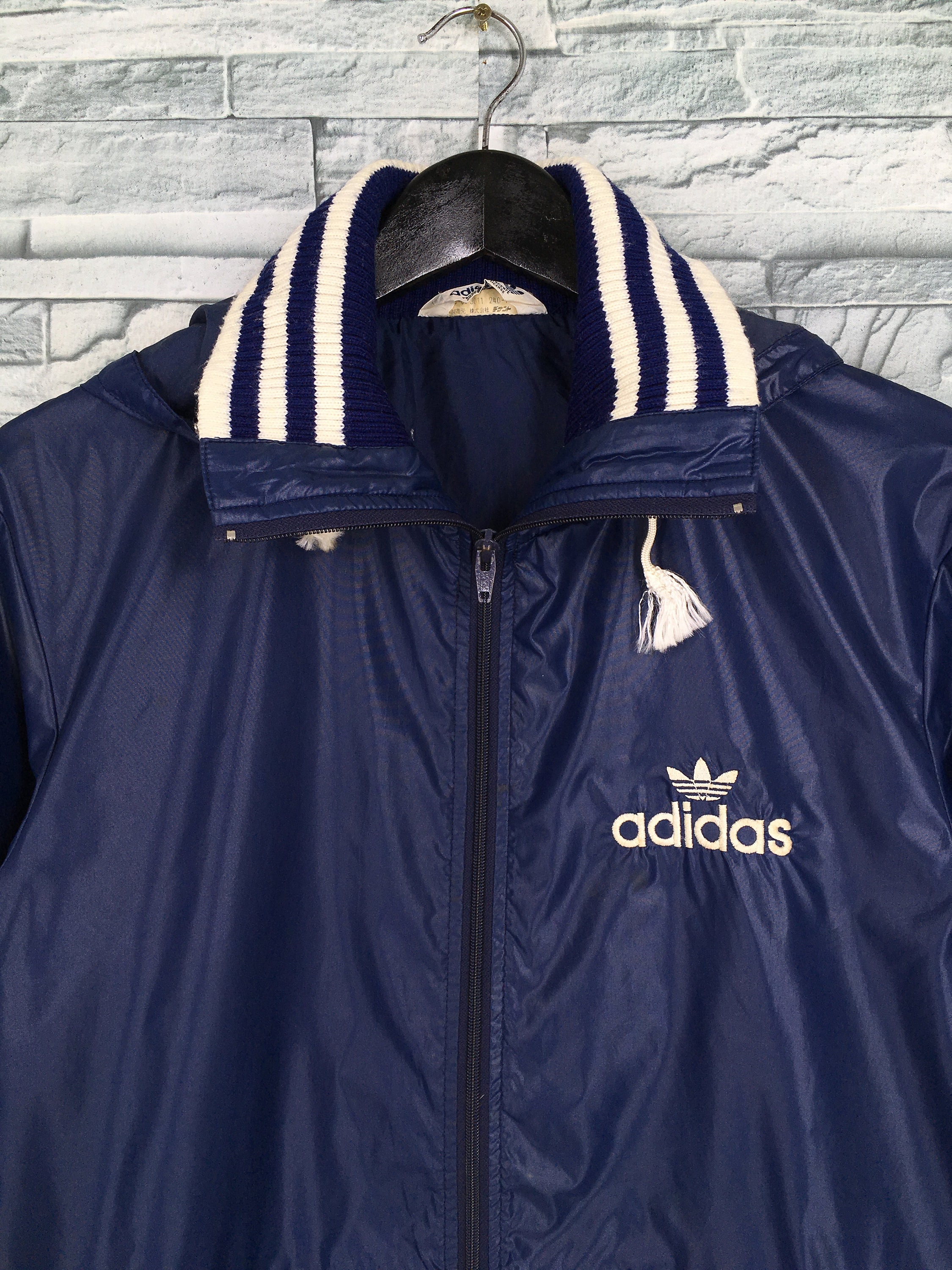 Adidas Trefoil Jacket Blue Windbreaker Large Vintage Adidas - Etsy