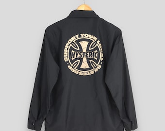 Vintage Hysteric Glamour Japan Black Jacket Medium Hysteric Independent Skateshop Coach Jacket Hysteric Glamour Streetwear Windbreaker M