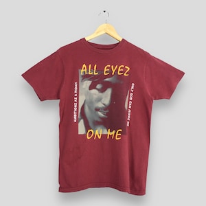 Vintage Y2K Tupac Shakur Rapper Makaveli T-shirt medium 2pac Tupac All Eyez On Me Biggie concertmuziek rap rode tees maat M