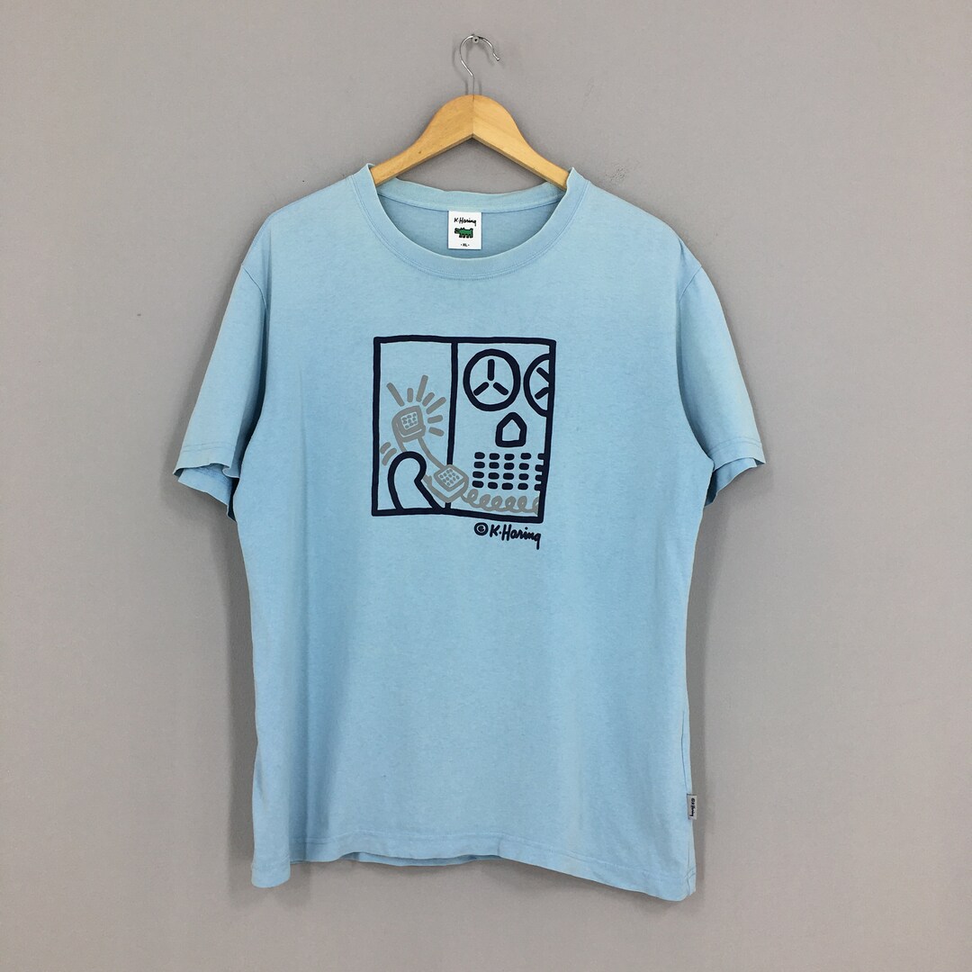 Keith Haring Ringing Telephone Lithograph Art Tshirt Xlarge Vintage 90 ...