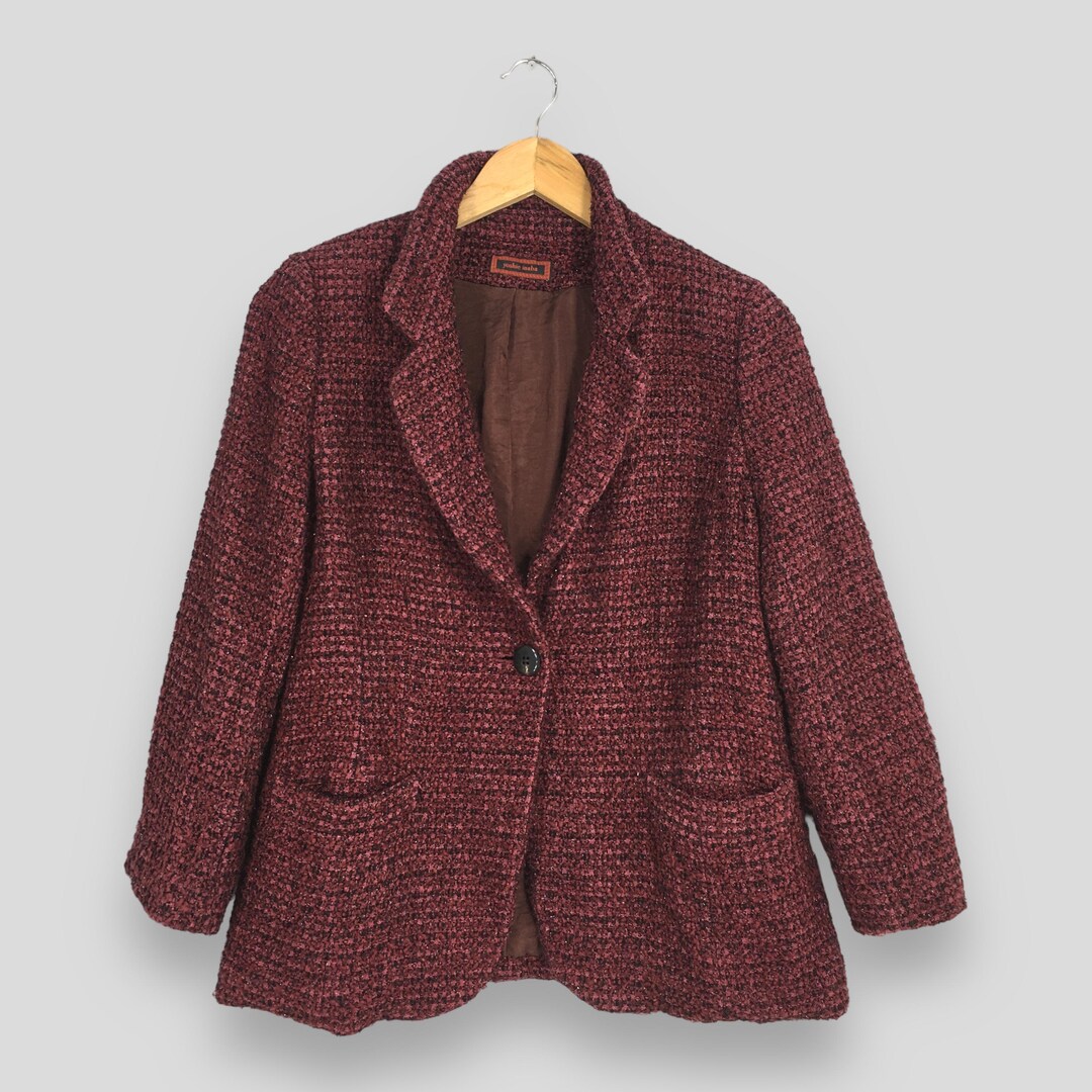 Vintage Yoshie Inaba Women Red Wool Blazer Small Yoshie Inaba ...