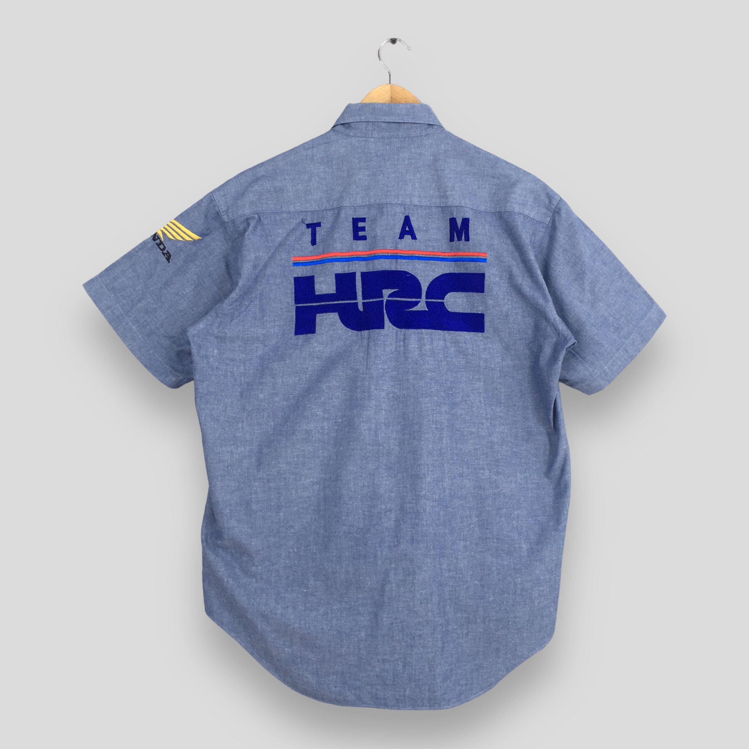 Vintage Honda Racing Team HRC Chambray Blue Shirt Medium
