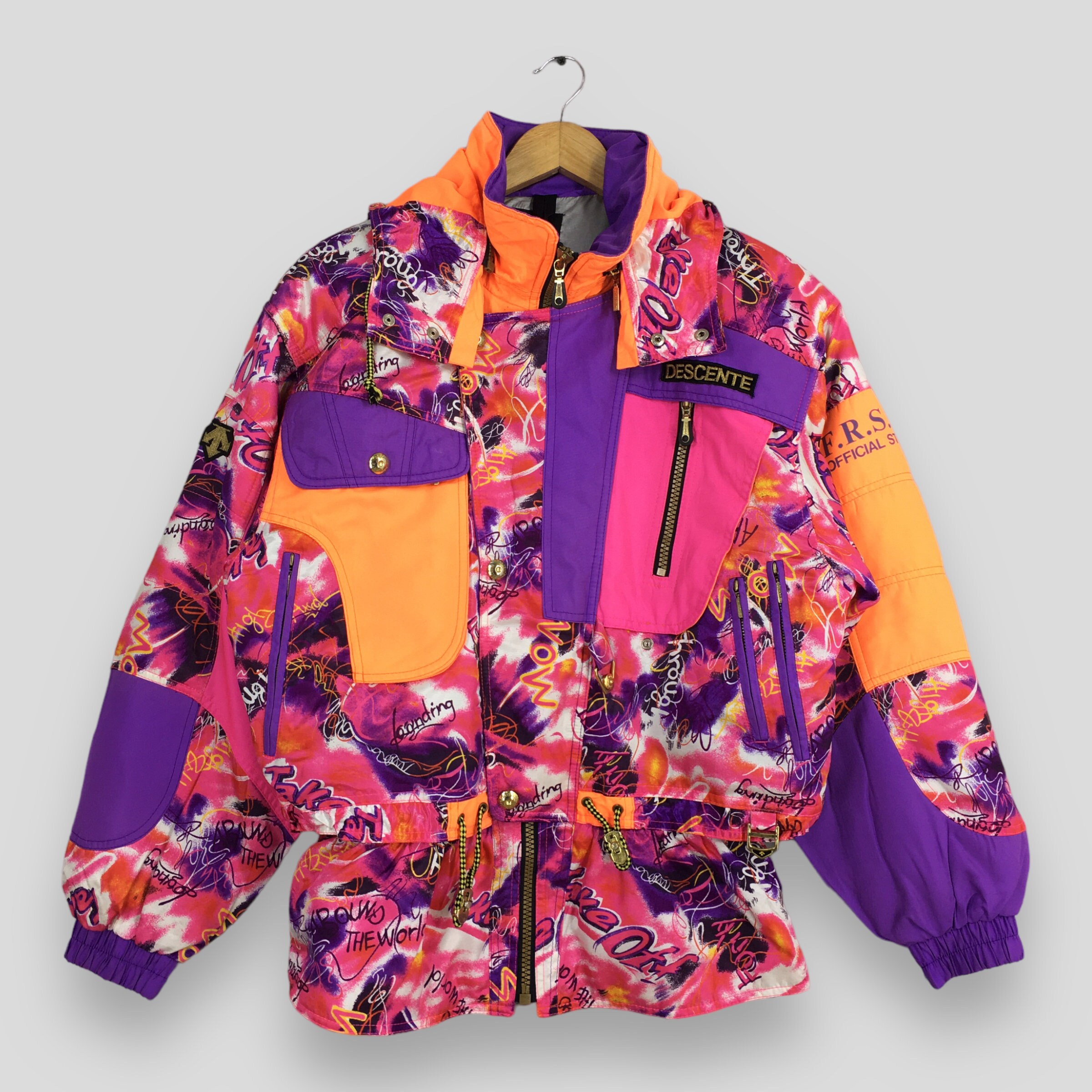 Vintage Descente Ski Wear Hoodie Jacket Large Descente Skiing Cold