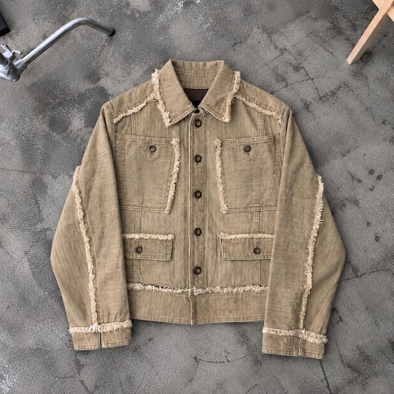 Vintage Hai Sporting Gear Distressed Denim Jacket Small Plantation Issey Miyake Multipocket Outerwear Punk Streetwear Women Jeans Coat S