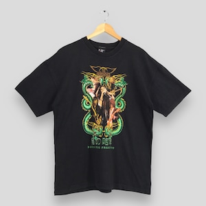 ヴィンテージ 90年代 エアロスミス ボンジョヴィ ロア・オブ・ザ・ドラゴン ツアー Tシャツ XLサイズ アメリカン パンクロック バンド エアロスミス コンサート ブラック Tシャツ サイズ XL