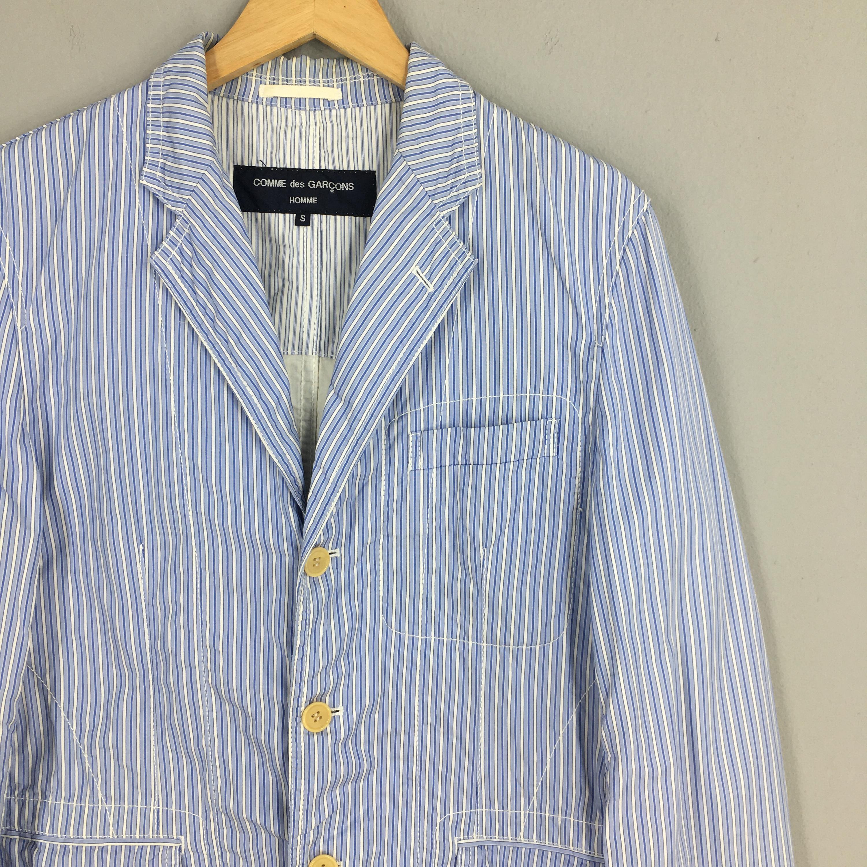 tricot comme des garçons ストライプジャケット Vintage Comme Des Garcons Blue Striped Coat Blazer Small