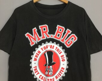 Vintage MR BIG Band Lean Into It Tshirt Small Black 1990s Mr Big