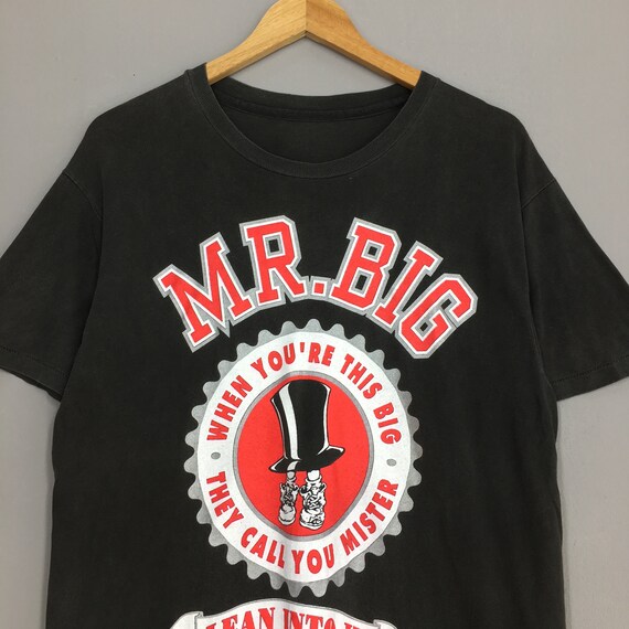 Vintage MR BIG Band Lean Into It Tshirt Small Black 1990s Mr Big