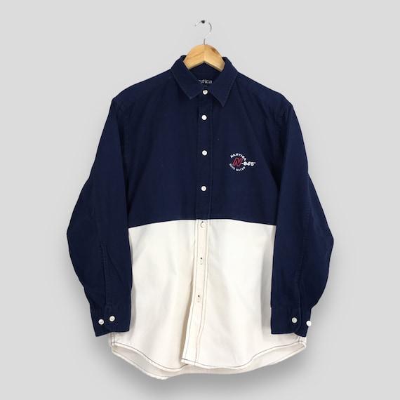 Vintage Nautica Denim Blue Oxfords Shirt Small Na… - image 3