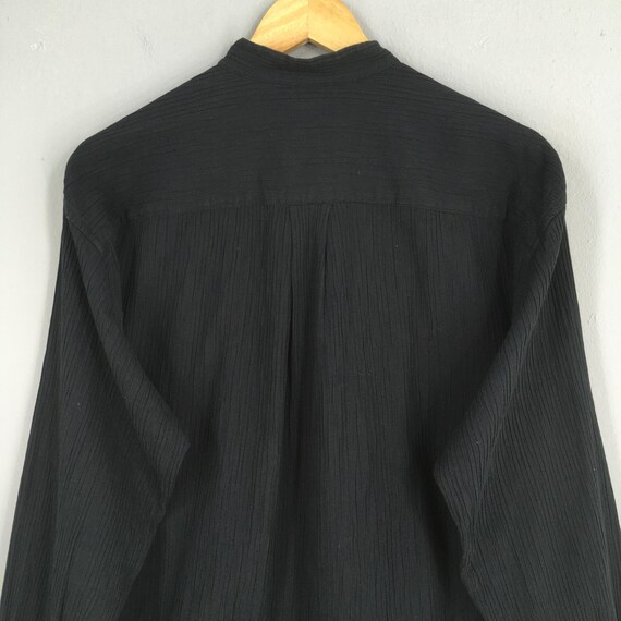 Vintage Issey Miyake Men Pleated Black Shirt Medium Issey Miyake