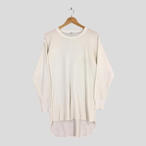 Chemise Thermique Vintage J.E. Morgan - Taille M, Blanc Gaufré, Années 90 USA