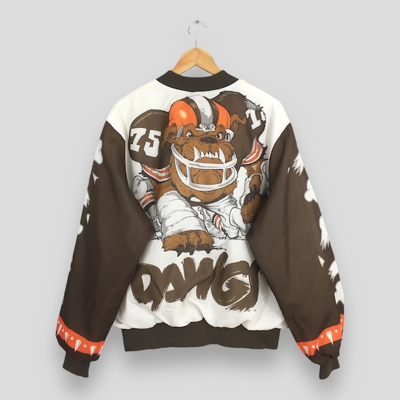 チ*プ様 40s vintage brownsbeach jacket ブラウン Vintage Cleveland Brownn NFL Satin Varsity Jacket Xlarge Cleveland