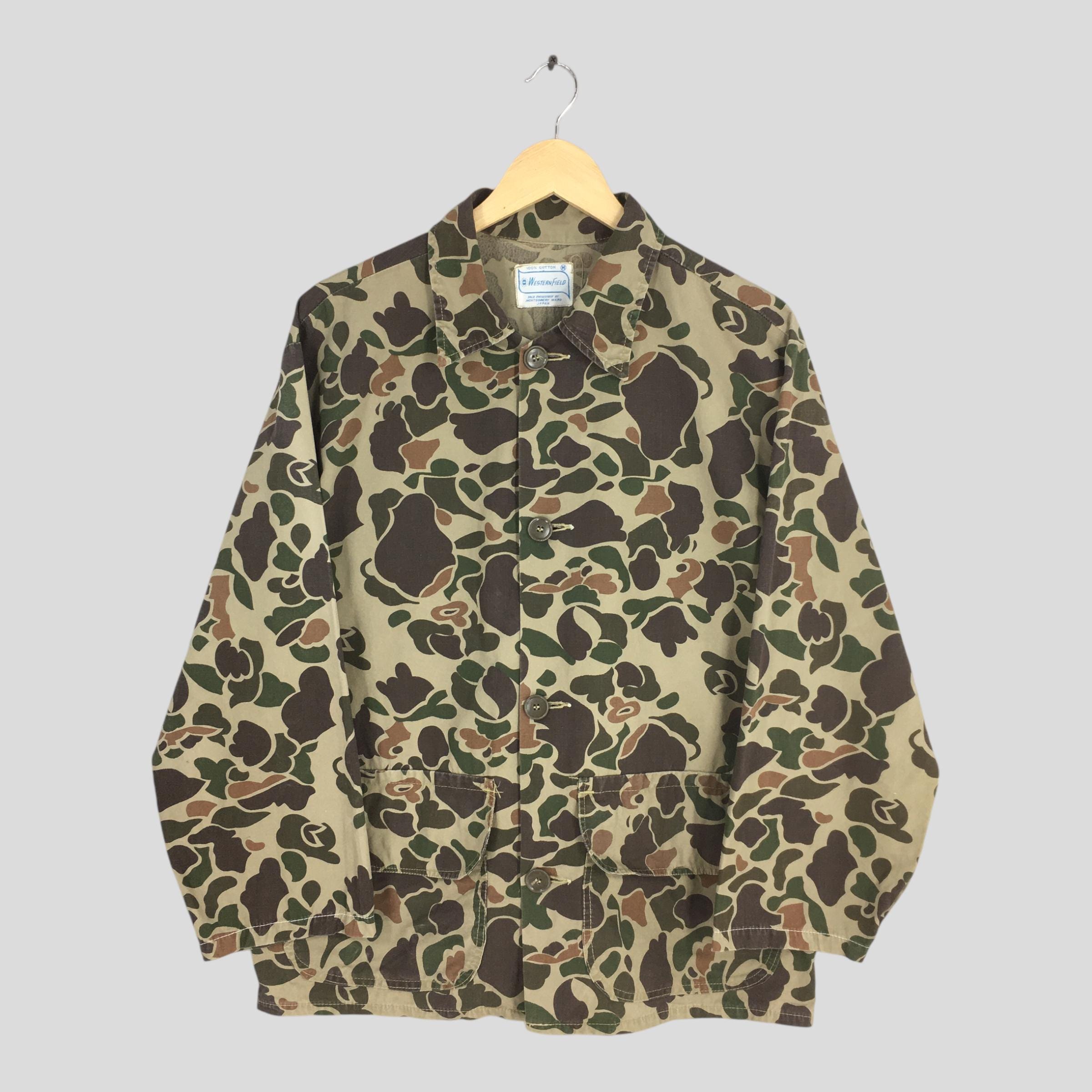 Vintage 1960s Montgomery Ward Western Field Camo Jacket Medium 