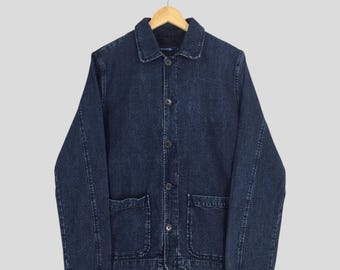 Vintage 1960s Worker Gabardine Rayon Jacket Medium 50s Workwear