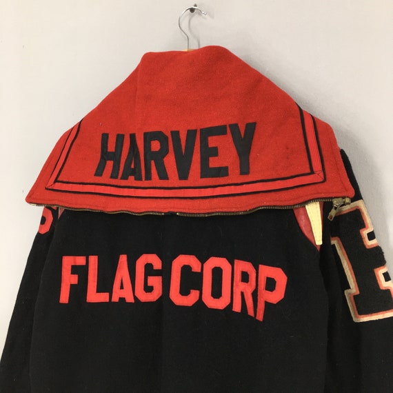 Vintage 1970s Harvey Flag Corp Wool College Jacke… - image 7
