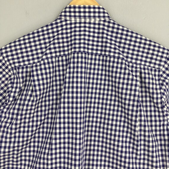 Vintage 90s Comme Des Garcons Shirt Checkered Blue Shirt Xsmall