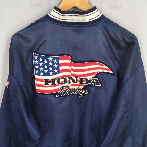 Vintage 90's Honda Racing Team Blue Jacket Large Honda