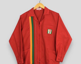 Vintage 90s 7-Eleven Workers Shirt Small 7 Eleven Convenience Store Red Zipper Shirt 7E Eleven Stripes Casual Workers Shirt Size S