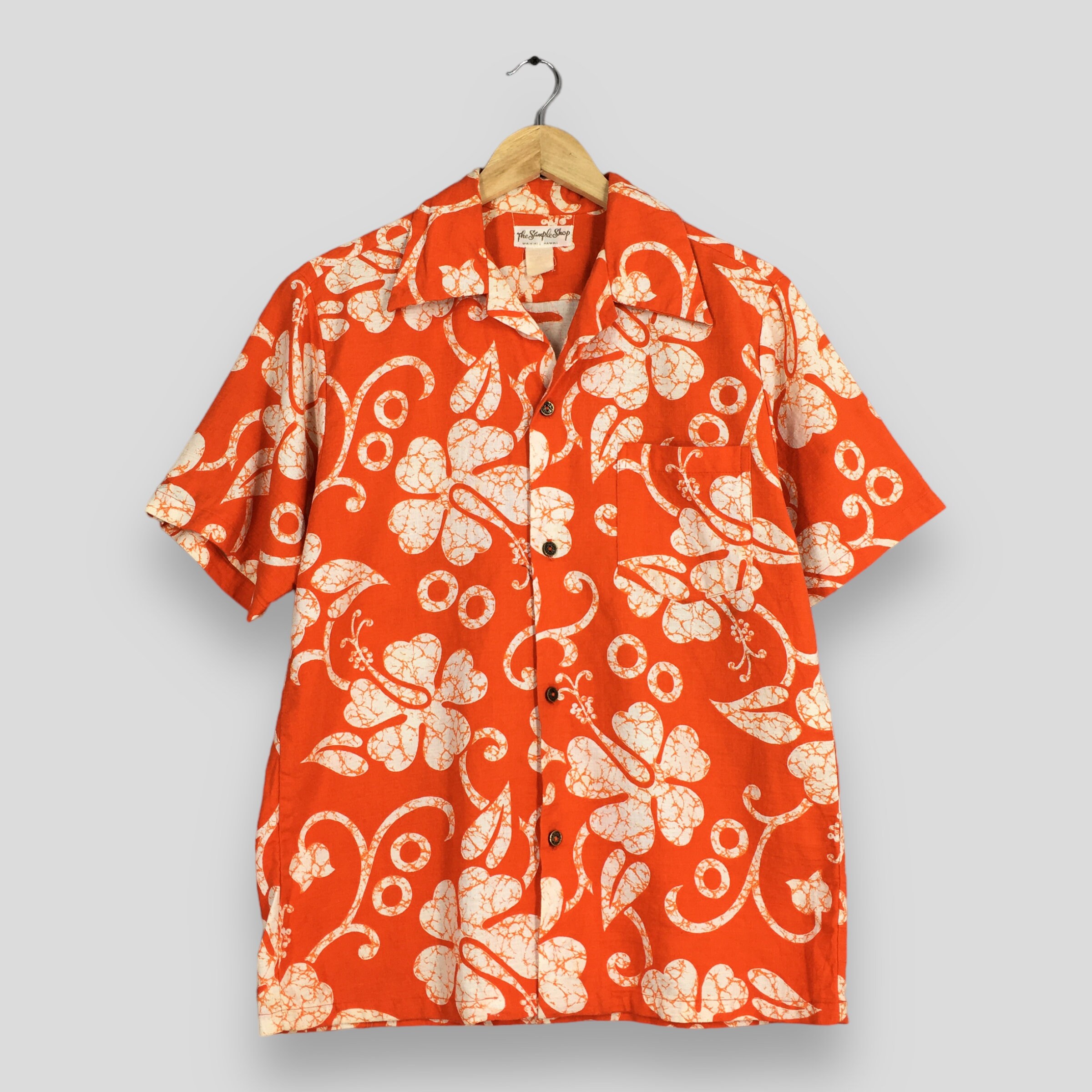 Vintage 70's Hawaiian Hibiscus Flower Tropical Waikiki Hawaii