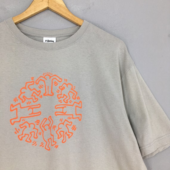 Vintage 90's Keith Haring Circle Of Men Dance Artwork… - Gem