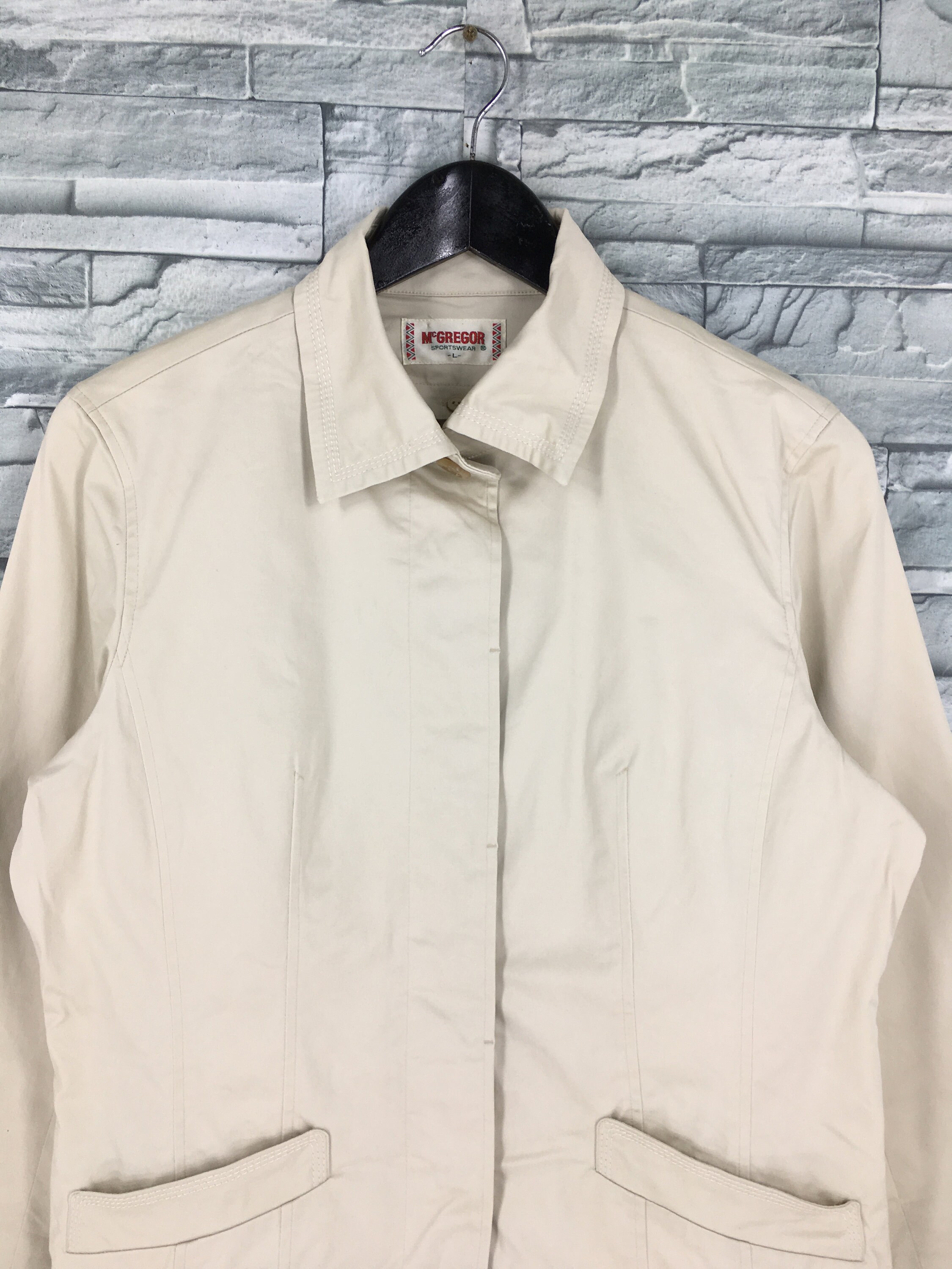 Mcgregor Workers Casual Cotton Jacket Beige Large Vintage - Etsy