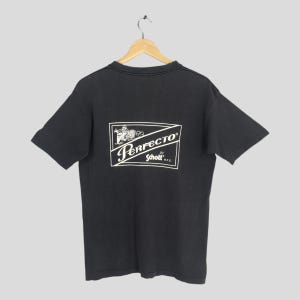 Vintage 90s Schott NYC Perfecto Black T shirt Medium Schott Bros New York City Printed Logo Shirt Schott Bros Motorcycle Bikers Tee Size M