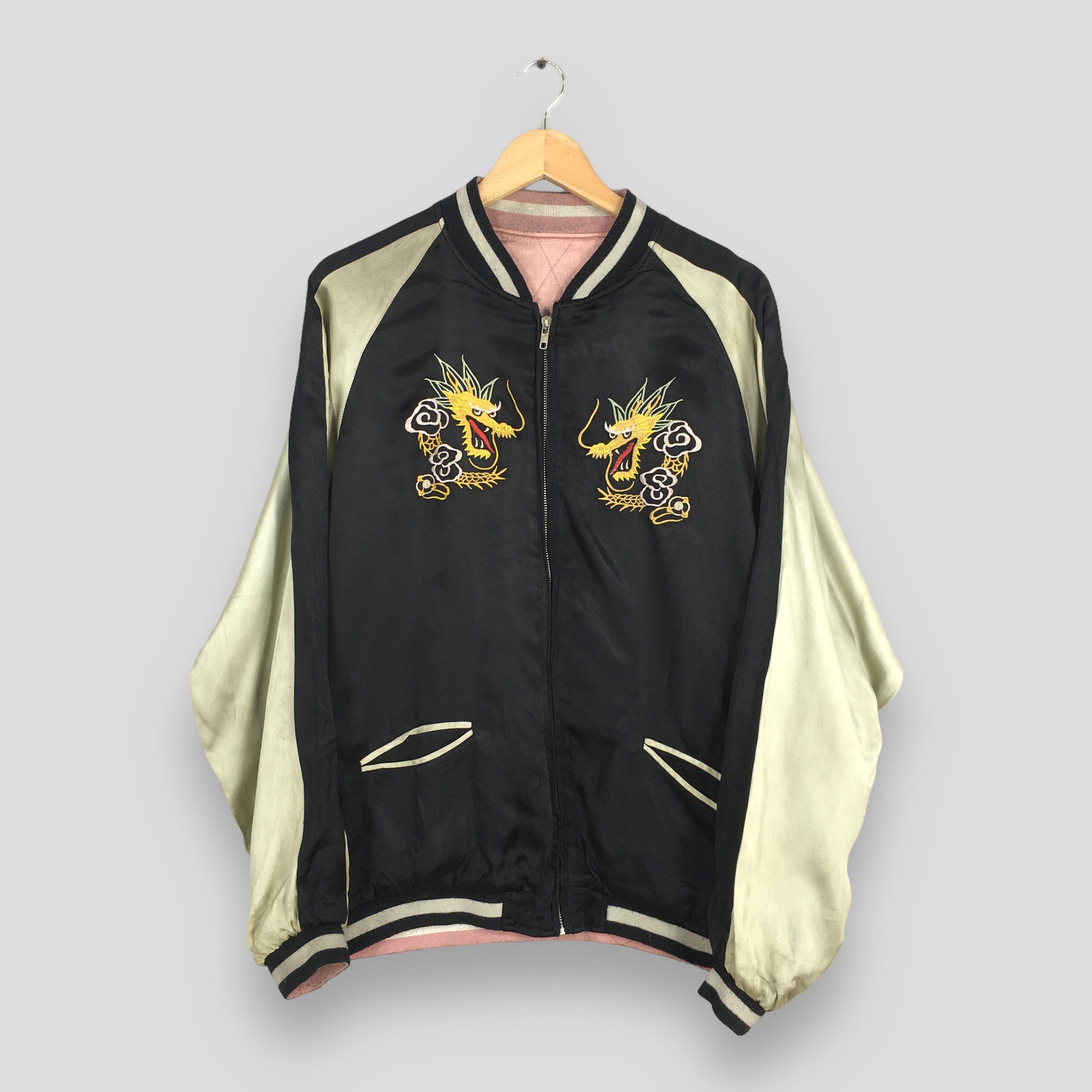 Vintage Sukajan Japan Dragon Souvenir Rayon Jacket Large