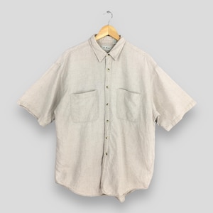 Vintage 90&#39;s LL Bean Plain Linen Shirt Large LL Bean Usa Plain Formal Oxfords LL Bean Casual Button Down  Flannel Ll Bean Work Shirt Size L