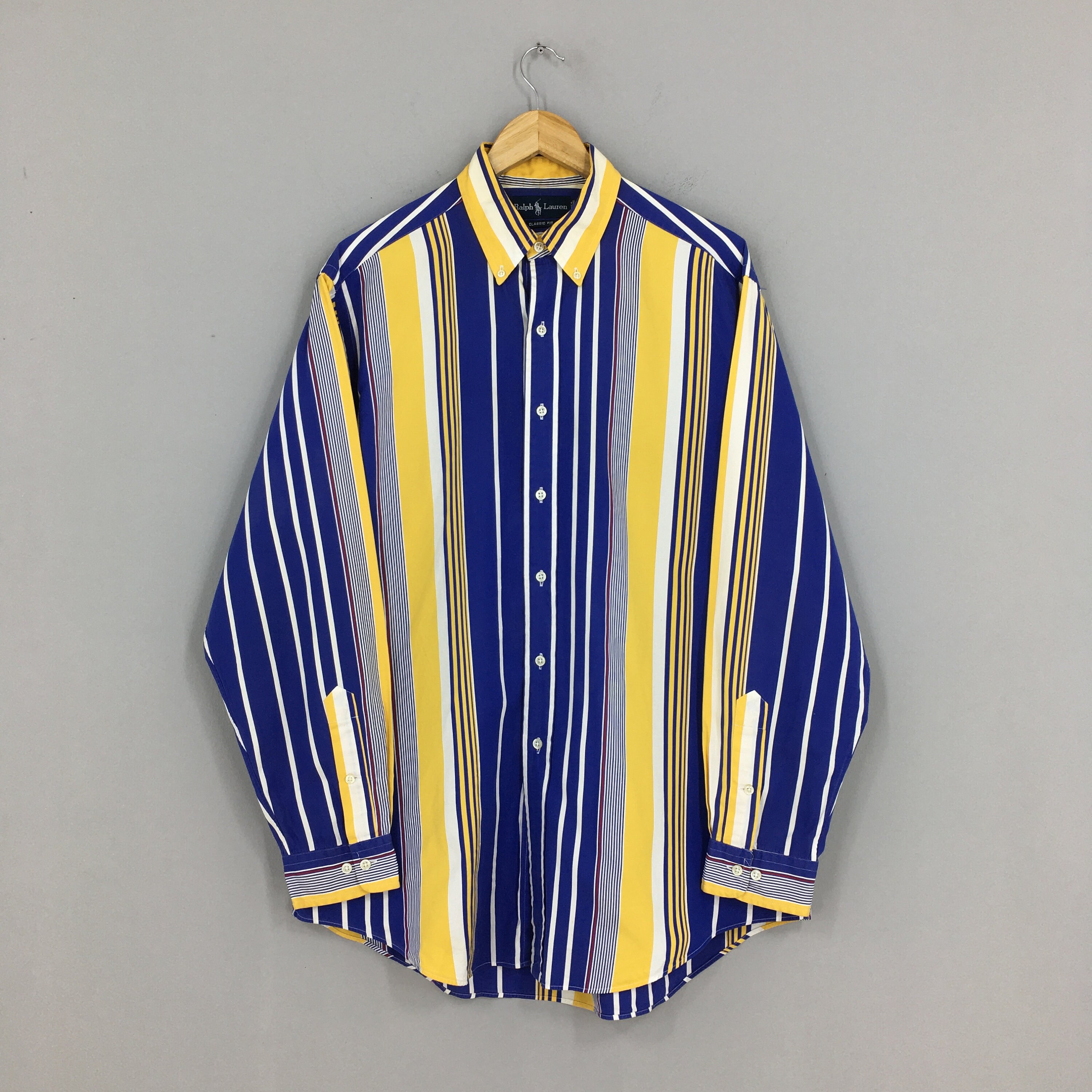 Polo Ralph Lauren Vertical Striped Shirt Large Vintage - Etsy