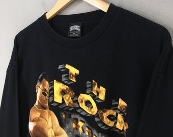 usa古着 90's THE ROCK WWF Tシャツ XLサイズ ブラック 90's WWF THE ROCK(ドウェイン・ジョンソン) Tシャツ 【TA042904】YAC