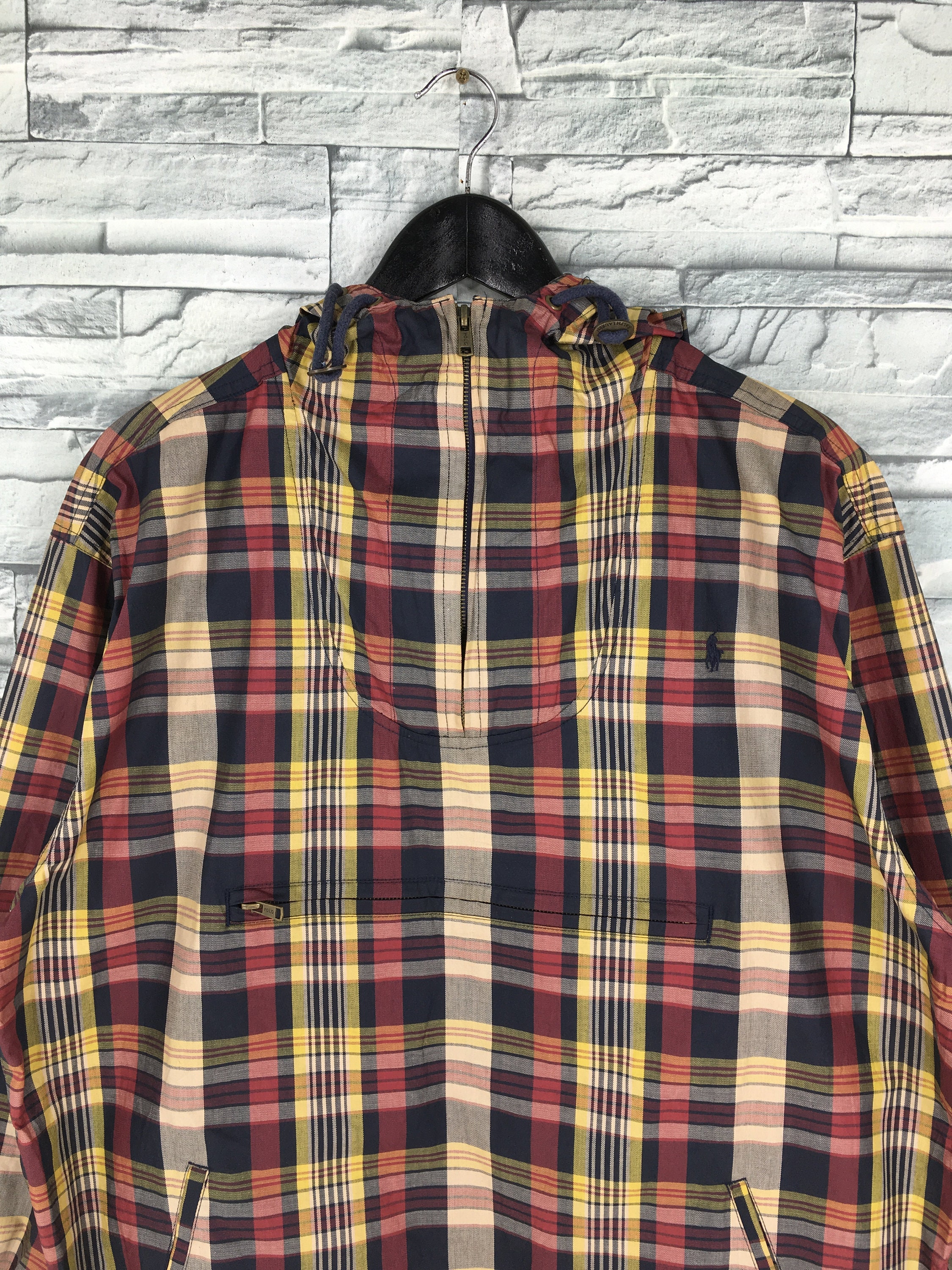Vintage Polo Sport Windbreaker Hoodie Checkered Jacket Small | Etsy