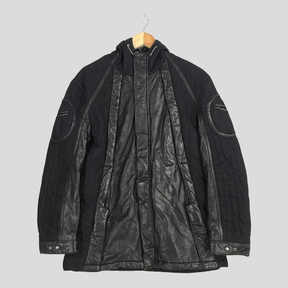 Vintage 90s Hugo Boss Black Leather Jorik Jacket Large Hugo Boss