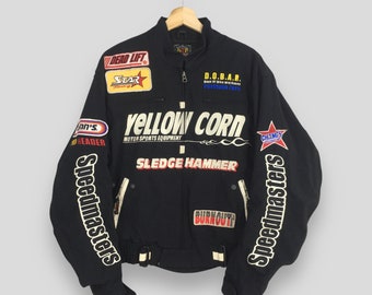 Vintage 90's Yellow Corn Motorsports Sledge Hammer Jacket Vintage 90's Yellow Corn Motorsports Sledge Hammer Jacket