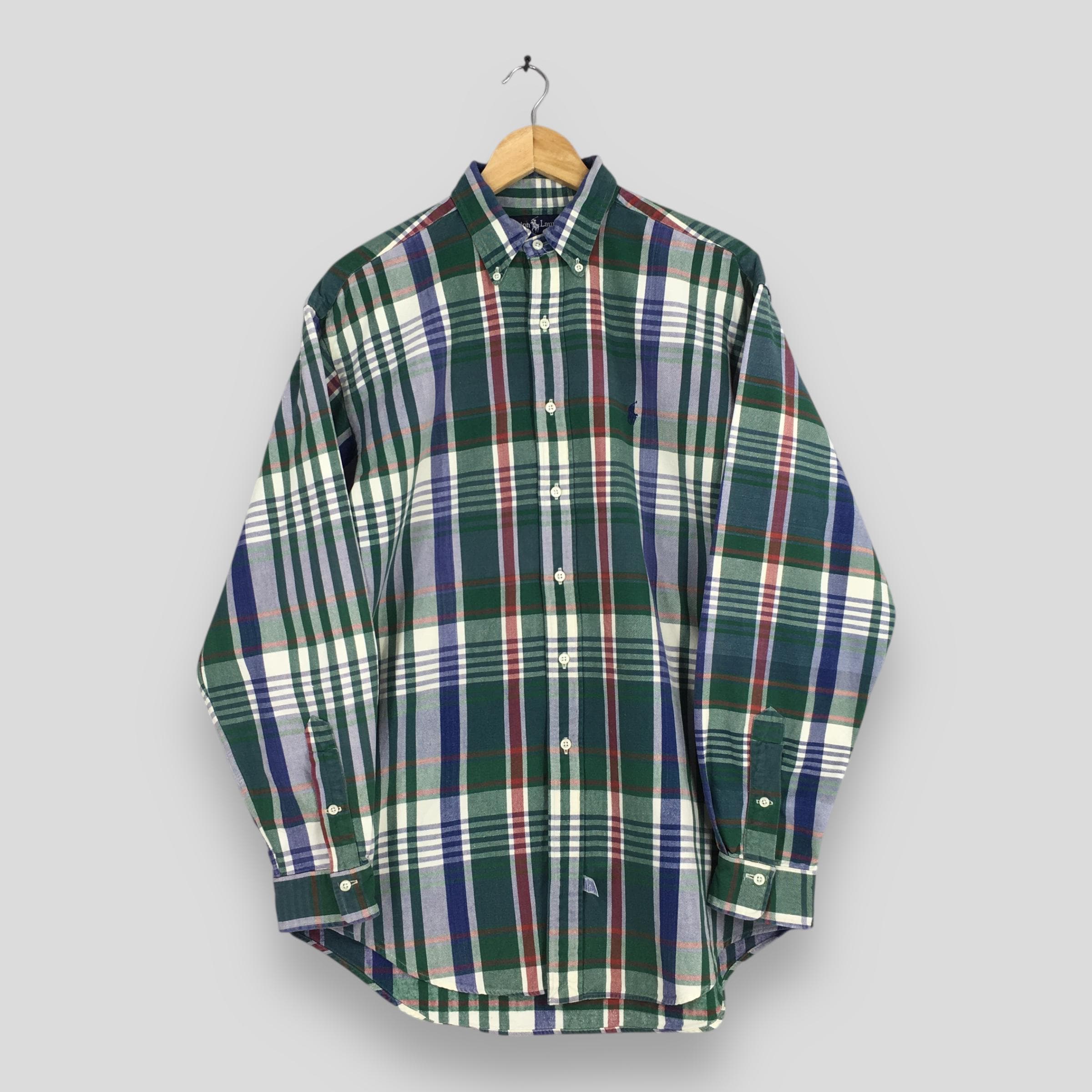 90s POLO Ralph Lauren vintage オンブレ ネル Vintage 90s Polo Ralph Lauren Checkered Flannel Shirt Medium Ralph