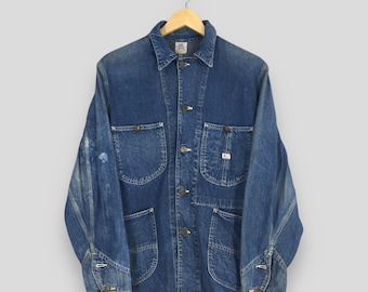 Vintage 90's Lee Sanforized Denim Worker Jacket Medium Lee Jeans