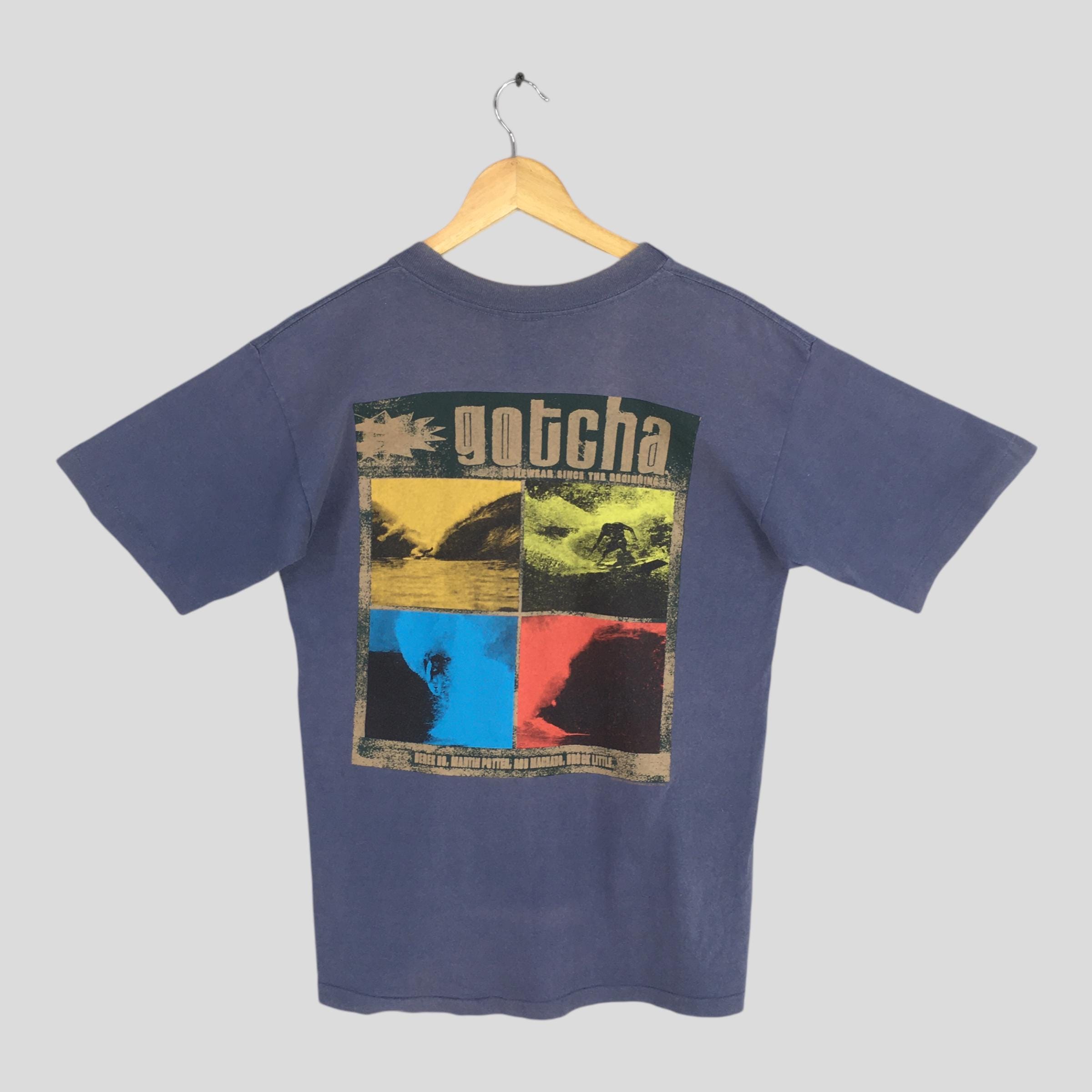 Vintage 90s Gotcha Hawaii Surf Blue T Shirt Medium Gotcha Hawaiian
