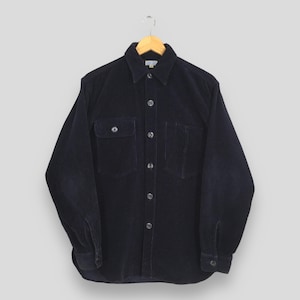 Vintage 80s Sugar Canes Workers Black Corduroy Shirt Large Sugar Canes Workwear Style Toyo Enterprise  Japan Button Up Double Pocket Shirt L