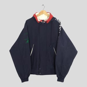 Vintage 90s Nautica Blue Hoodie Jacket Xxlarge Nautica Challenge