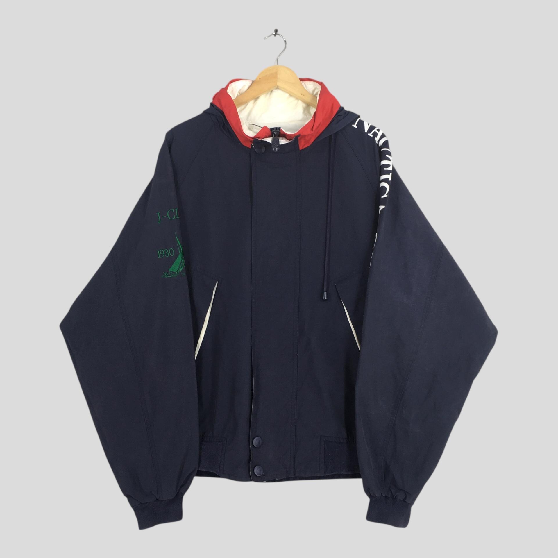 Vintage 90s Nautica Blue Hoodie Jacket Xxlarge Nautica Challenge